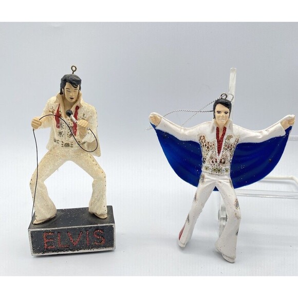 Elvis Presley Christmas Tree Hanging Ornament Bundle of 2 - Picture 1 of 12